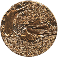 Медальерное искусство реверс, изображены птицы