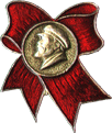 Badge portrait of Lenin on a scarlet ribbon