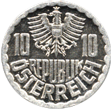 реверс 10 грошей 1982 год Австрия