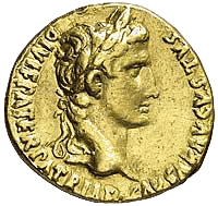 Монета Ауреус император Август