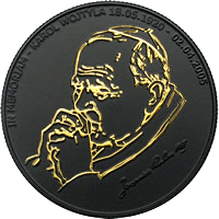 coin is dedicated to the Pope