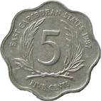 5 центов 1995 Карибские штаты