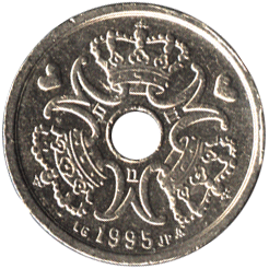 Реверс монеты 2 кроны 1995 год