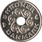 5 крон 1994 год Дания