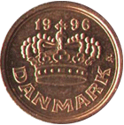 Реверс монеты 25 орэ 1996 год