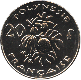 аверс 20 Французских Тихоокеанских франков 2003 год