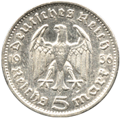 5 марок 1936 Германия