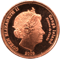 реверс Монета половина пенни Гоф остров 2009 год