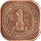 1 цент 1943 Малайя