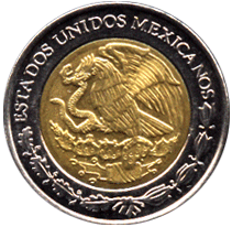 реверс 1 песо Мексика 2005 год