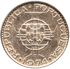reverse Portuguese Mozambique 10 escudo 1974