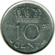 10 цент 1977 год Нидерланды