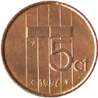 5 центов 1996 год Нидерланды