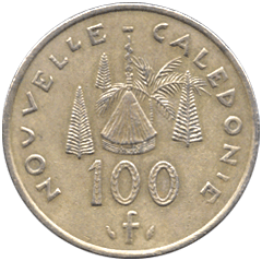 аверс 100 франков 1987 года Новая Каледония