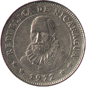 1 cordoba 1972 год Никарагуа