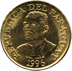 10 guaranies Paraguay 1996 year