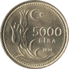 5000 lira 1994 Турция