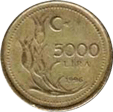 5000 lira 1996 Турция